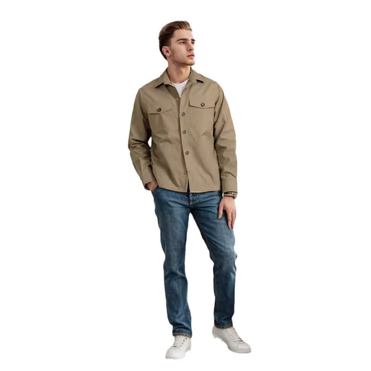 Herren lässige Utility-Jacke mit praktischen Klappentaschen und modernem Schnitt EB