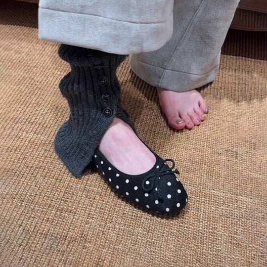 Damen Ballerina-Pantoletten mit stilvollem Punkten-Design und bequemem Fußbett EB