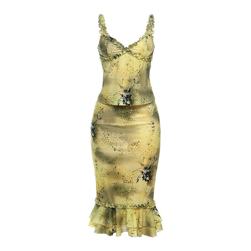 Damen elegantes Midi-Kleid mit Raffungen und floraler Spitze EB