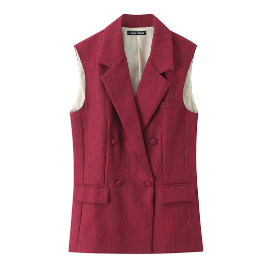 Damen Zweiteiliges Anzug-Outfit mit ärmelloser Weste und locker sitzenden Hose EB
