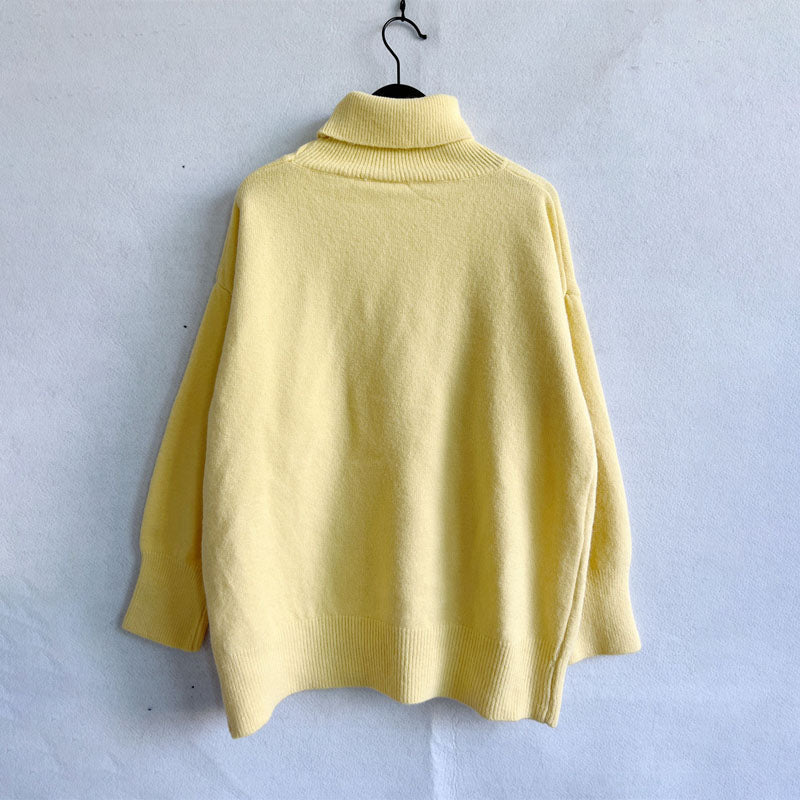 EB | Einfarbiger Warmer Strickpullover Für Alltag