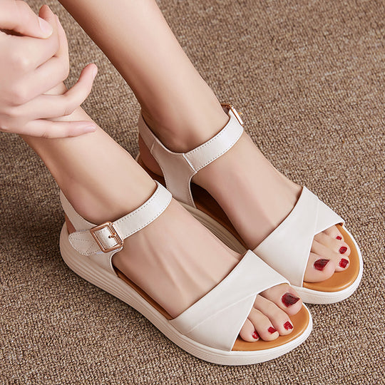 Damen Komfortabel verstellbare Sandalen mit gepolsterter Innensohle und modischem Riemendesign EB