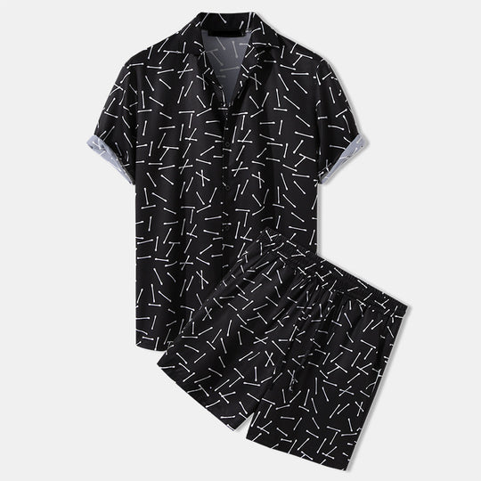 Herren modisches Kurzarmhemd und Shorts Set EB