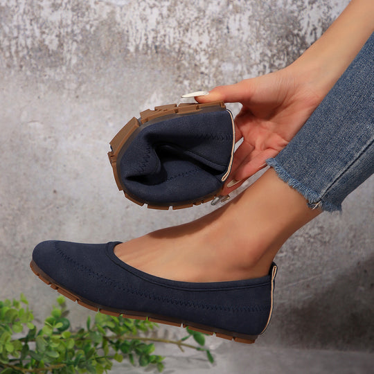Damen  komfortable Ballerina-Slipper mit gepolstertem Komfortfußbett und rutschfester Profilsohle EB