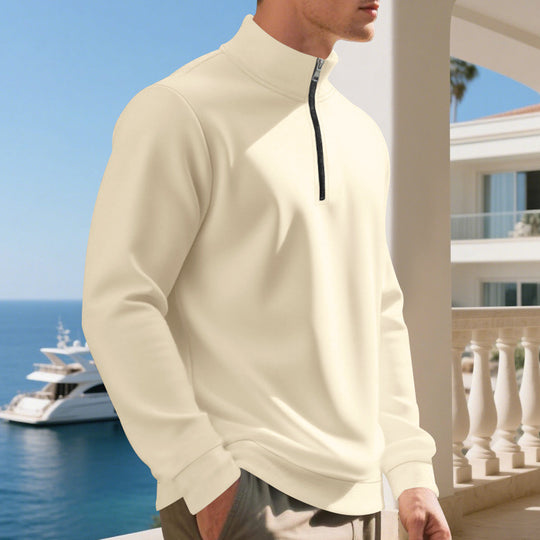 Herren sportlicher Pullover mit halbem Reißverschluss und atmungsaktiver Struktur EB
