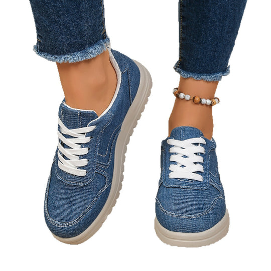 Damen Sneakers im lässigen Denim-Look mit komfortabler Profilsohle EB