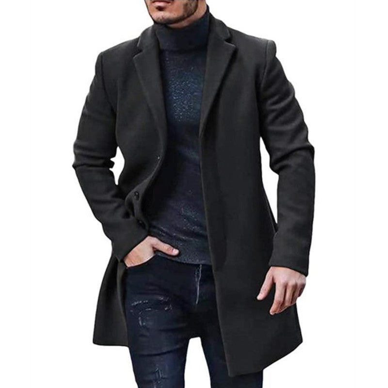 Herren eleganter Langmantel mit modernem Schnitt und praktischen Taschen EB 1757081343