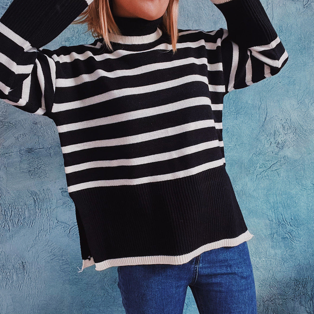 EB | Gestreifter Strickpullover für Herbst & Winter