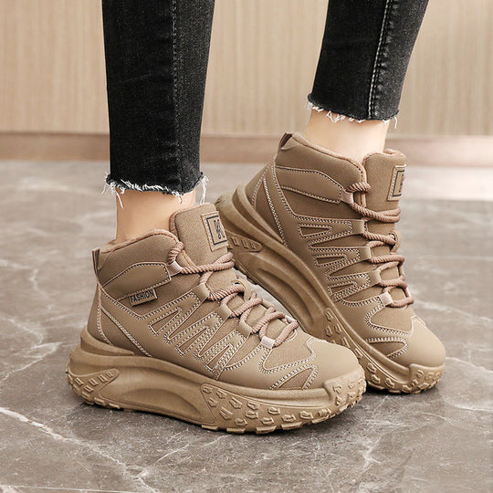 Damen Sportliche Winter Sneakers mit hochgezogenem Schaft und rutschfester Sohle EB