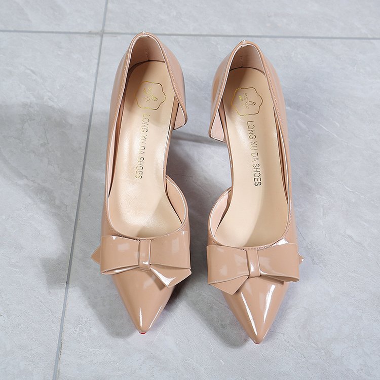Damen elegante Pumps mit zierlichem Schleifenakzent EB