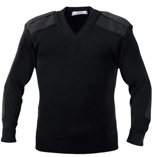 Herren Strickpullover mit V-Ausschnitt und dekorativen Schulterdetails EB