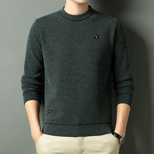 Herren Strukturierter Pullover mit Rundhalsausschnitt und hochwertiger Stricktextur EB