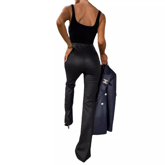 Damen eleganter und stylischer Blazer mit hoher Taille und Schlitz EB