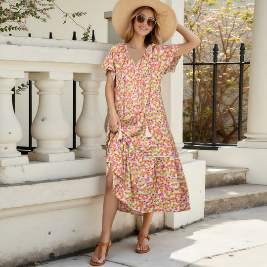 Damen Freizeitkleid mit floralen Mustern EB