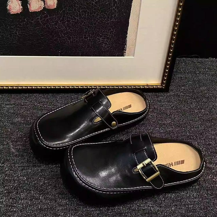 Damen elegante Mokassins mit modischem Riemen EB