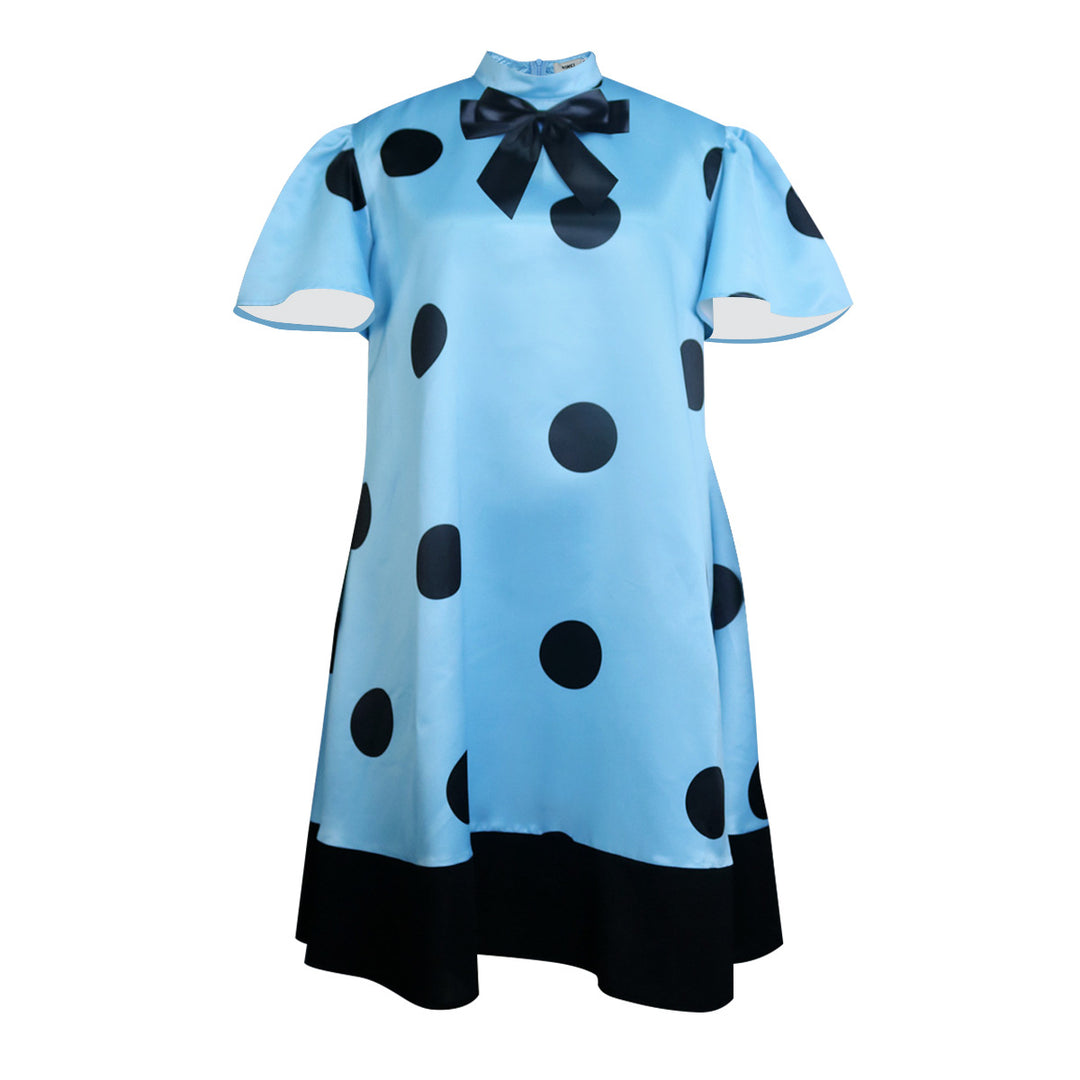 Damen Verspieltes Punktekleid mit schickem Schleifendetail EB