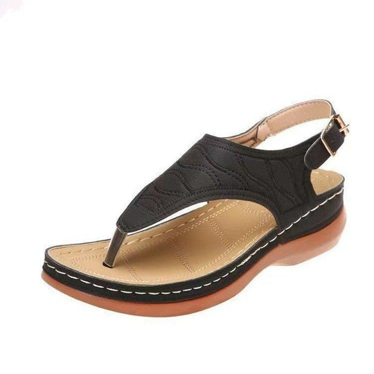 Damen Komfortable Zehentrenner-Sandalen mit modischen Riemen EB