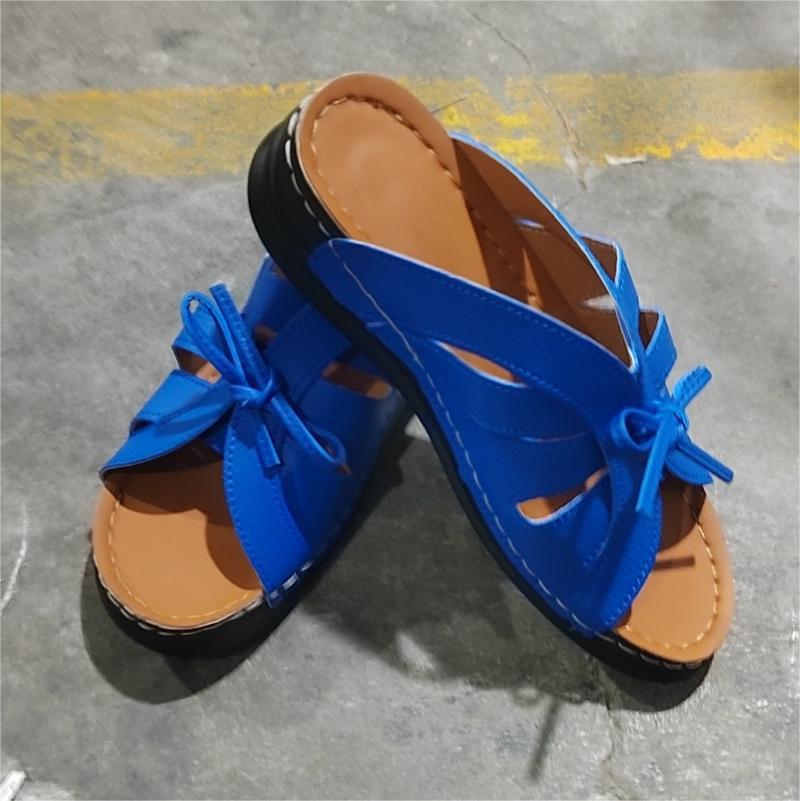 Damen Komfortable Riemchensandalen mit dekorativem Schleifen-Design EB