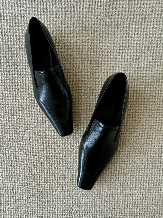 Damen Modische Loafer aus hochwertigem Leder mit elastischem Einschlupf EB