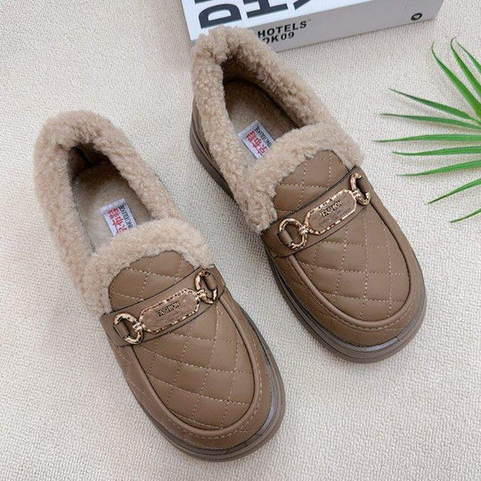 Damen Komfortable Warmfutter Slipper mit luxuriösem Design EB