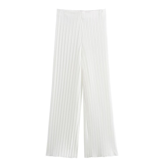 Damen Plissierte Hochwasserhose EB