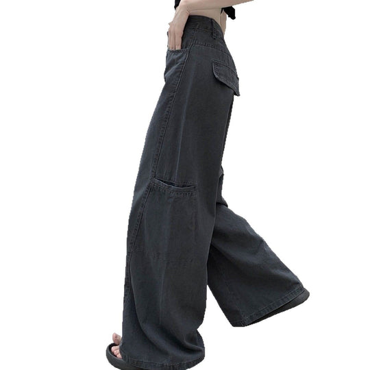 Damen Weite High-Waist Hose mit praktischen Taschen EB