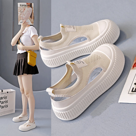 Damen Sneakers mit elastischem Obermaterial und sportlicher Plattform EB