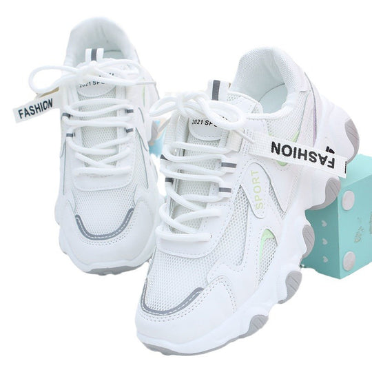 Damen sportive Lauf Sneakers mit atmungsaktiver Mesh-Oberfläche und gepolsterter Sohle EB