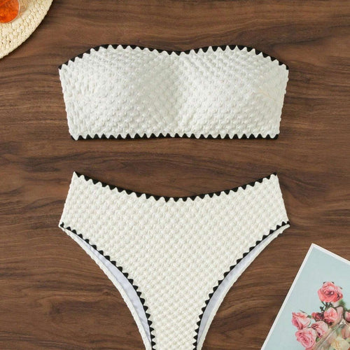 Damen Bandeau-Bikini mit strukturierter Oberfläche EB