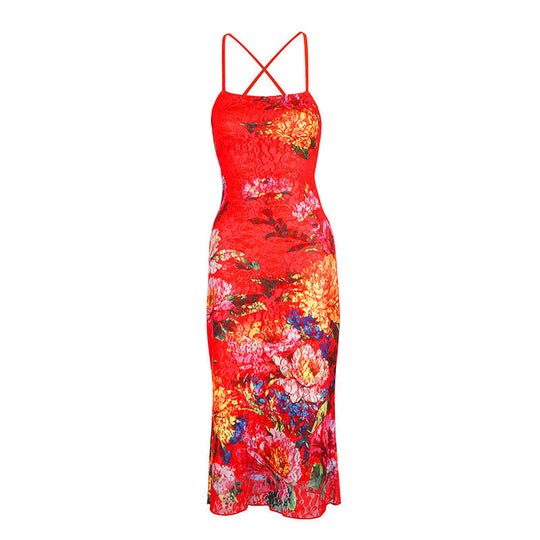 Damen Elegantes Spitzenkleid mit floralen Akzenten und verstellbaren Trägern EB