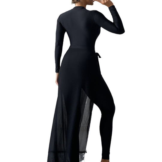 Damen eleganter UV-Schutz-Surfanzug mit durchsichtiger Overlay EB