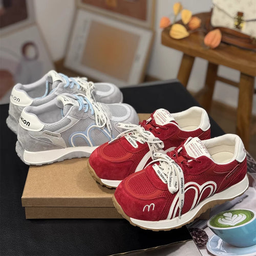 Damen Sportliche Sneakers mit atmungsaktiver Mesh-Oberfläche und bequemer Dämpfung EB