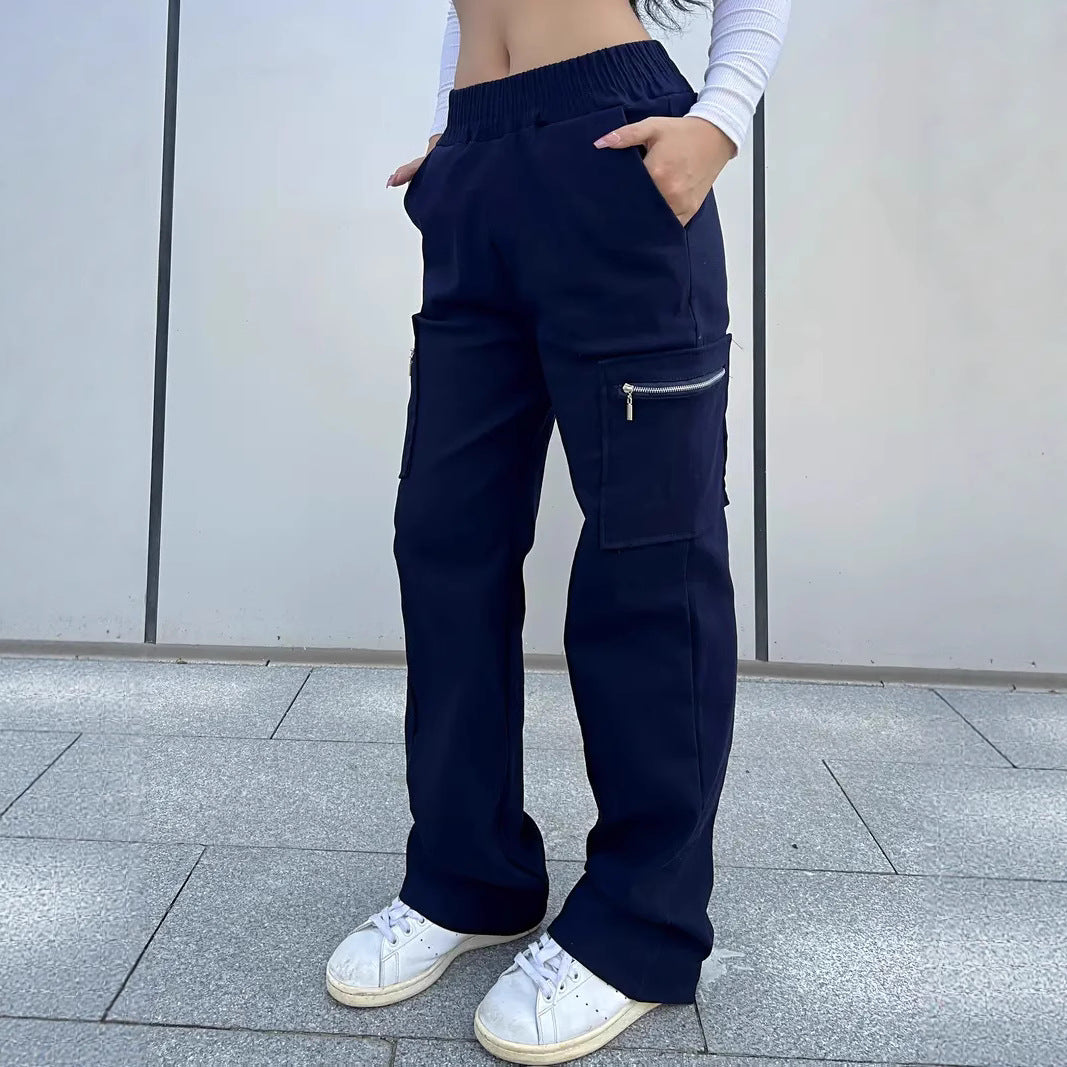 Damen Bequeme Cargo-Hose mit elastischem Bund EB