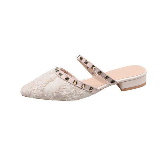 Damen elegante Mules mit modischen Riemen und geschmackvollen Stud-Akzenten EB
