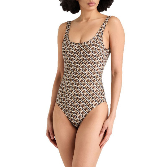 Damen Designer Badeanzug mit geometrischem Muster EB