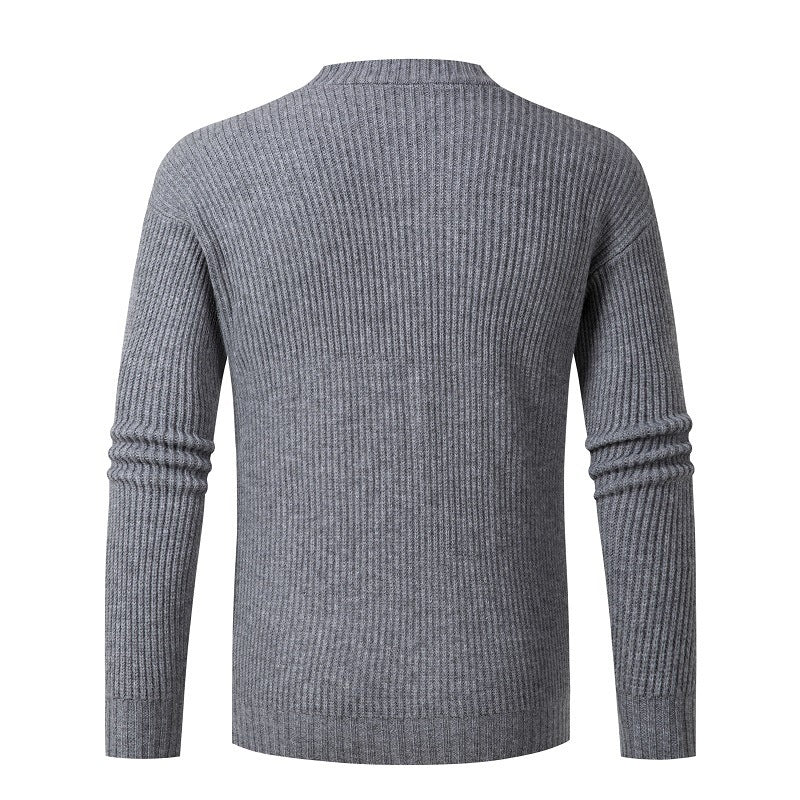 Damen gestreifte Strickjacke mit modischem Schnitt und praktischen Taschen EB