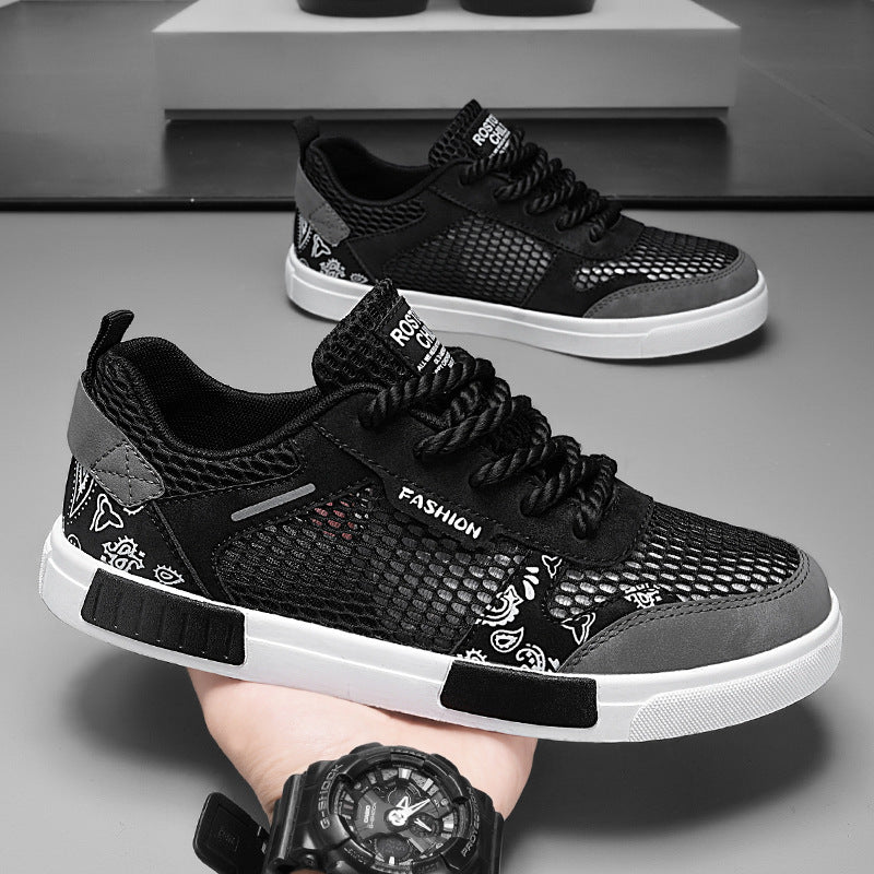 Unisex atmungsaktive Freizeit-Sneaker mit luftigen Mesh-Einsätzen und Bandana-Muster EB