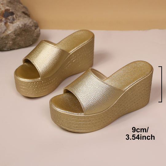 Damen Wedge-Sandalen mit elegantem Glitzerfinish EB