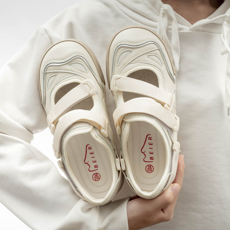 Damen Sneakers mit praktischem Klettverschluss und atmungsaktiver Oberflächenstruktur EB
