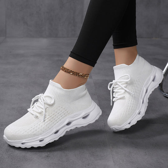 Damen Sportliche Knit Sneakers mit atmungsaktivem Obermaterial und flexibler Sohle EB