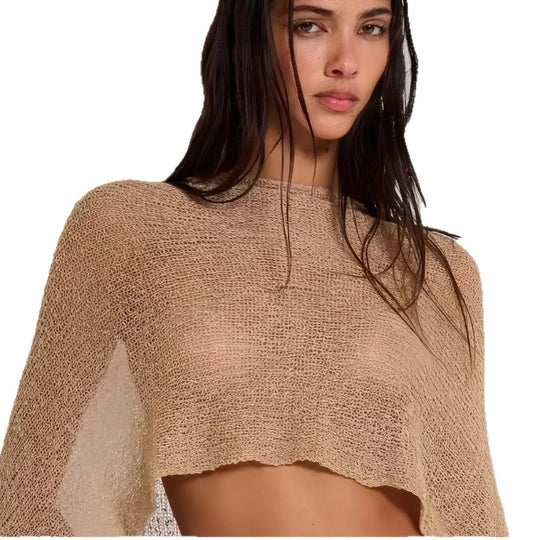 Damen Einseitiges Strickoberteil mit Rüschendetails EB