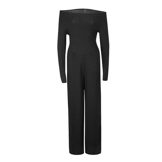 Damen Eleganter Jumpsuit mit Off-Shoulder Design und weitem Bein EB