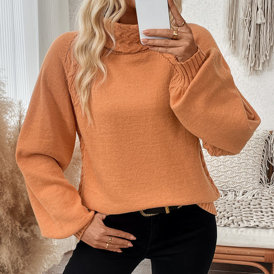 Damen Strickpullover mit hohem Kragen EB