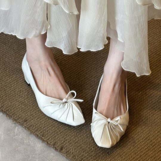 Damen elegante Ballerinas mit raffiniertem Faltendesign und bequemer Innensohle EB