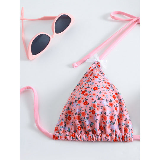 Damen Blumiger Triangel-Bikini EB