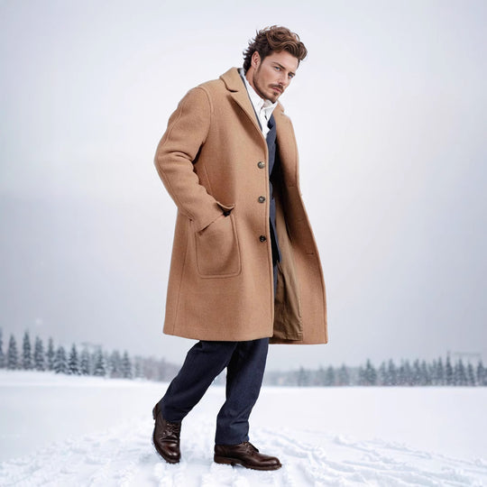 Herren Wollmantel mit klassischem Schnitt EB