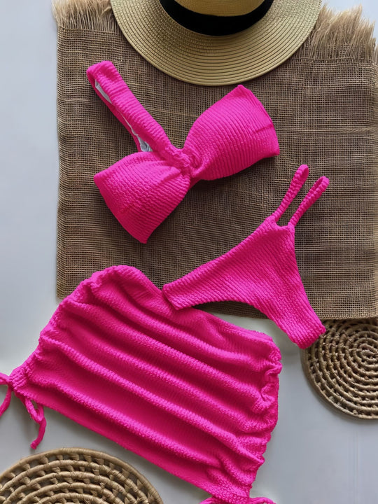 Damen Bandeau-Bikini-Set mit Raffungen EB