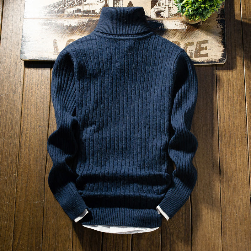 Herren Rollkragenpullover mit Zopfmuster EB