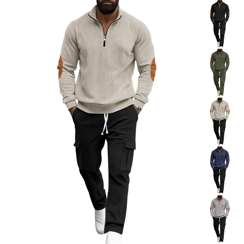 Herren sportliches Freizeitset mit Reißverschluss und praktischen Taschen EB