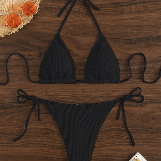 Damen Triangel-Bikini-Set mit verstellbaren Bindebändern EB